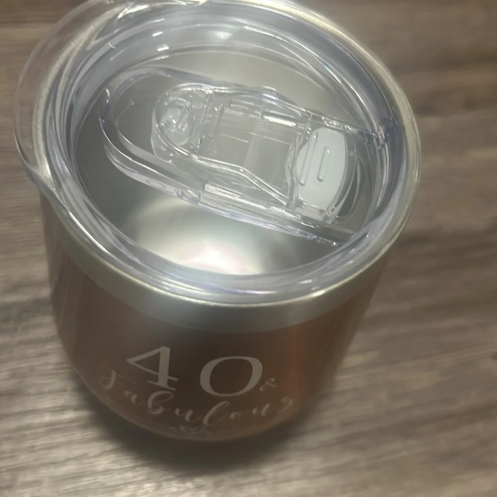 NWOT -Metal Coffee cup :40th Birthday gift